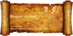 Negro József névjegykártya